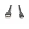DIGITUS USB silicone oplaadkabel USB-A - Lightning USB 2.0 12W - 50 cm zwart