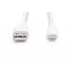 DIGITUS USB silicone oplaadkabel USB-A - Lightning USB 2.0 12W - 2 m wit
