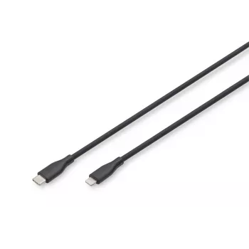 DIGITUS USB silicone oplaadkabel USB-C - Lightning USB 2.0 60W - 50 cm zwart
