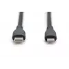 DIGITUS USB silicone oplaadkabel USB-C - Lightning USB 2.0 60W - 50 cm zwart