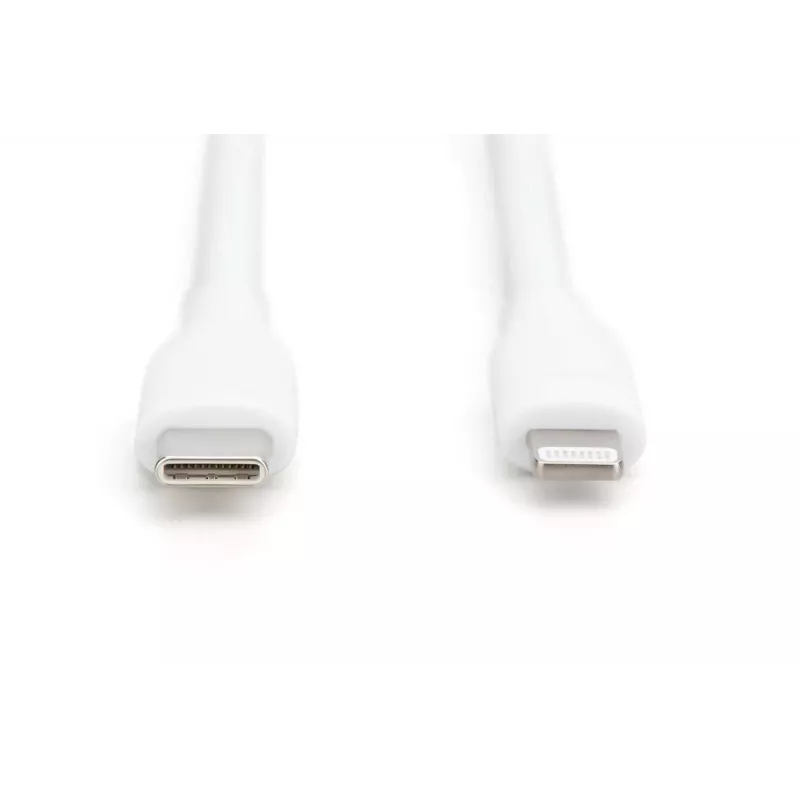 DIGITUS USB silicone oplaadkabel USB-C - Lightning USB 2.0 60W - 50 cm wit