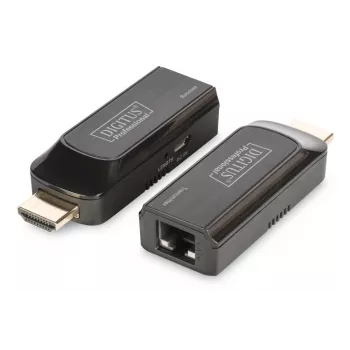 DIGITUS Mini HDMI extenderset, Full HD 50 m CAT6/6A/7, stroomvoorziening via Micro-USB-kabel, zwart