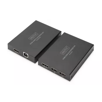 AV-zender & -ontvanger, Digitus, HDMI KVM IP extenderset, 1920 x 1200 pixels, 150 m