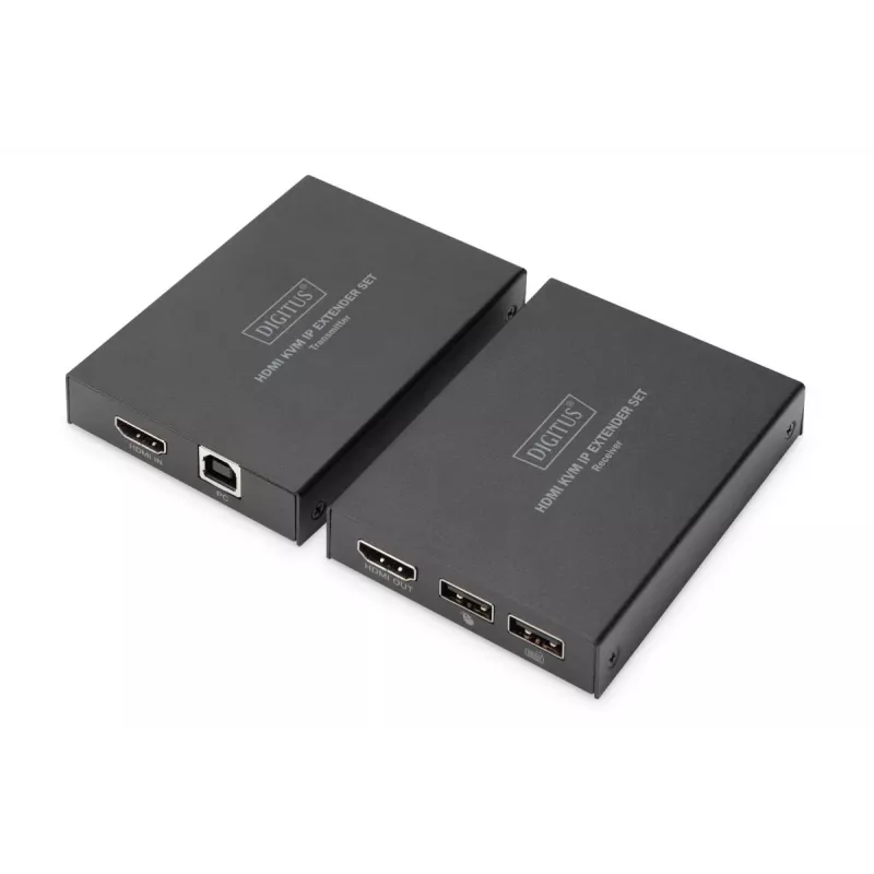 AV-zender & -ontvanger, Digitus, HDMI KVM IP extenderset, 1920 x 1200 pixels, 150 m