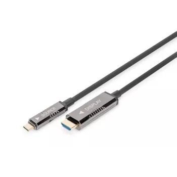 DIGITUS USB - Type-C naar HDMI AOC FO adapterkabel HDMI versie 2.0; max 4Kx2K@60Hz; 20 m