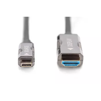 DIGITUS USB - Type-C naar HDMI AOC FO adapterkabel HDMI versie 2.0; max 4Kx2K@60Hz; 20 m