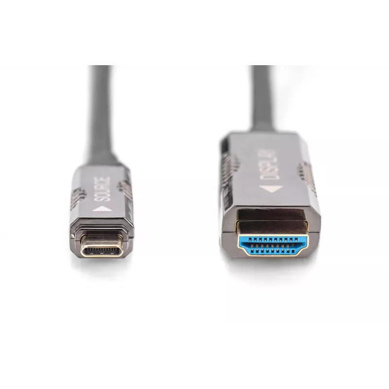 DIGITUS USB - Type-C naar HDMI AOC FO adapterkabel HDMI versie 2.0; max 4Kx2K@60Hz; 20 m