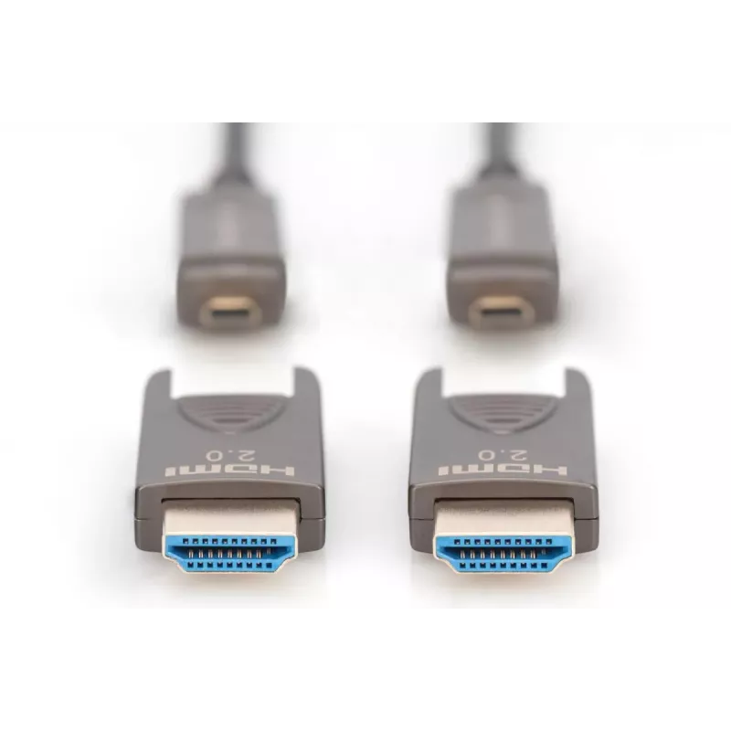 DIGITUS 4K - HDMI AOC hybride glasvezelkabel met 15 m afneembare stekker