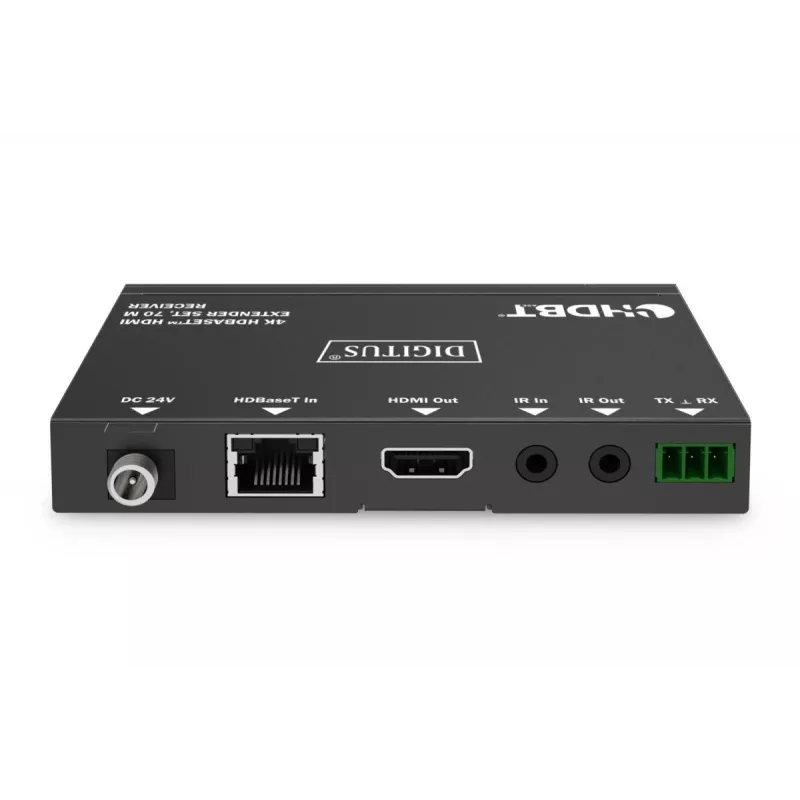 DIGITUS 4K HDBaseT extenderset 70 m PoC RS232 IR zwart