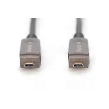 DIGITUS 4K – HDMI AOC hybride glasvezelkabel met afneembare stekker, 20 m