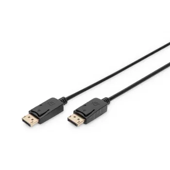 DIGITUS DisplayPort-verbindingskabel, DP stekker/stekker, 5m met vergrendeling, Full HD 1080p zwart
