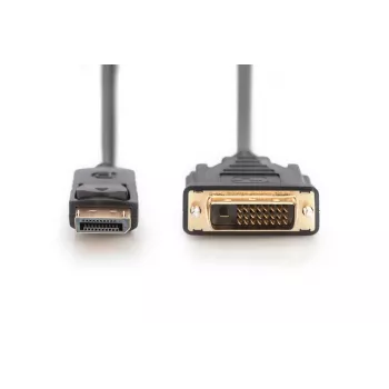DIGITUS DisplayPort-adapterkabel, DP - DVI (24+1) M/M, 3m met vergrendeling, DP 1.1a compatibel, CE zwart