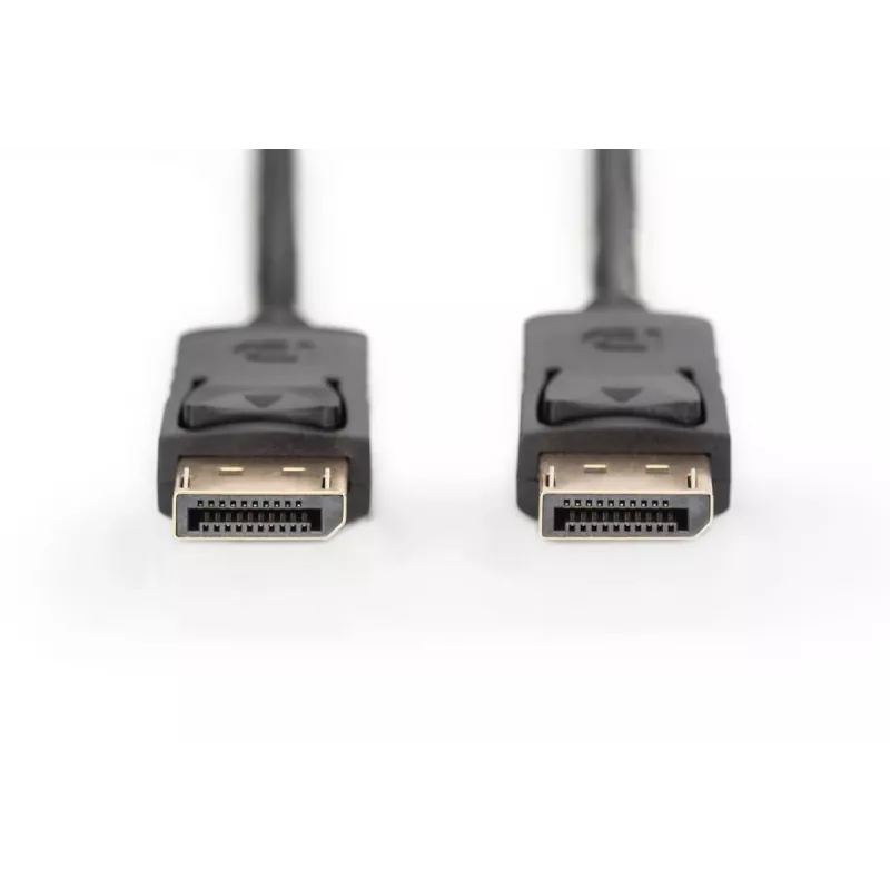 DIGITUS DisplayPort-verbindingskabel, DP M/M, 5 m met vergrendeling, DP, 1.1a conform, zwart