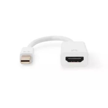 DIGITUS ASSMANN DisplayPort-adapterkabel, Mini-DP - HDMI type A M/W, 20 cm HDMI ver. 2.0, actief, CE, goud, wit