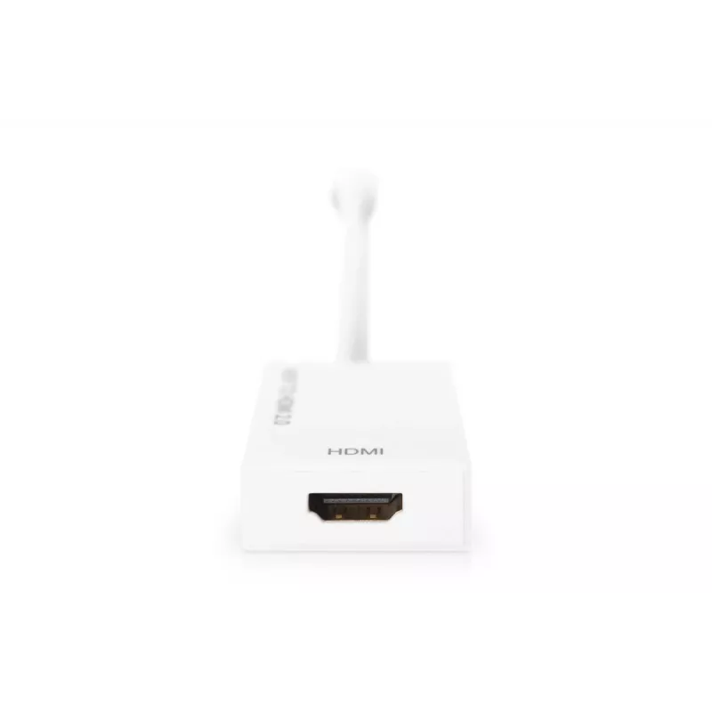 DIGITUS ASSMANN DisplayPort-adapterkabel, Mini-DP - HDMI type A M/W, 20 cm HDMI ver. 2.0, actief, CE, goud, wit
