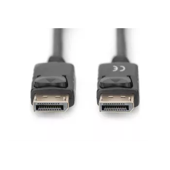 DIGITUS DisplayPort-verbindingskabel, DP M/M, 3m met vergrendeling, DP 1.2, Ultra HD 4K zwart