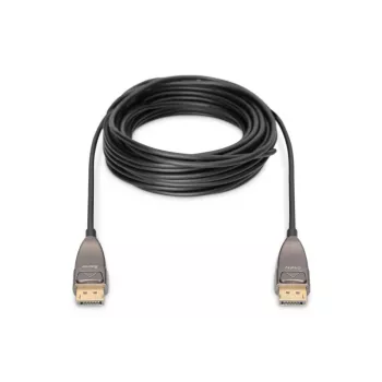 DIGITUS DisplayPort AOC hybride glasvezelverbindingskabel M/M UHD 8K@60Hz, CE, zwart 10m