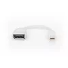 DIGITUS DisplayPort-adapterkabel, Mini DP - DP M/F, 0,15 m, DP 1.2 conform, wit