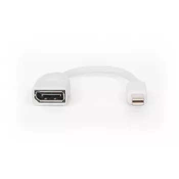 DIGITUS DisplayPort-adapterkabel, Mini DP - DP M/F, 0,15 m, DP 1.2 conform, wit