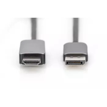 Digitus DB-340305-018-S DisplayPort-naar-HDMI Type A-adapterkabel, 8K, 1,8 m, zwart