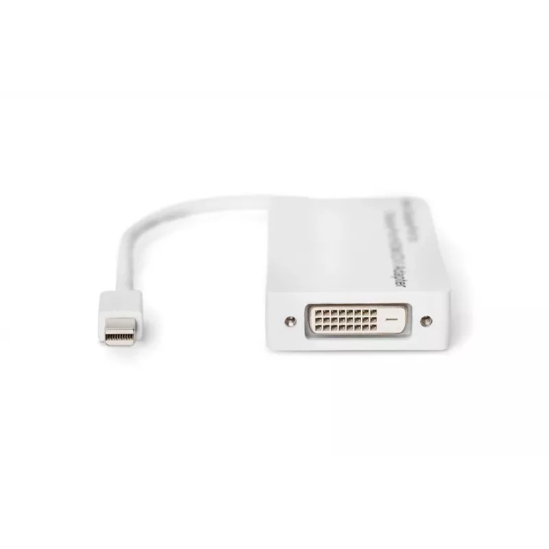 DIGITUS DB-340509-002-W Mini DisplayPort-naar-DisplayPort/HDMI/DVI-adapter, 1080p/60 Hz, 0,2 m, wit