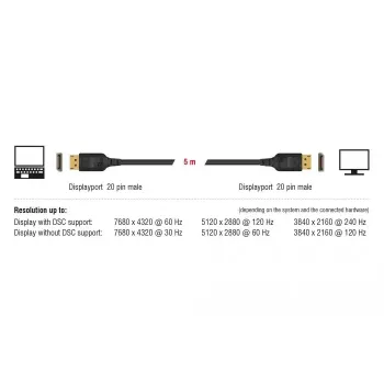 DisplayPort-kabel DeLOCK 85660 2 m zwart
