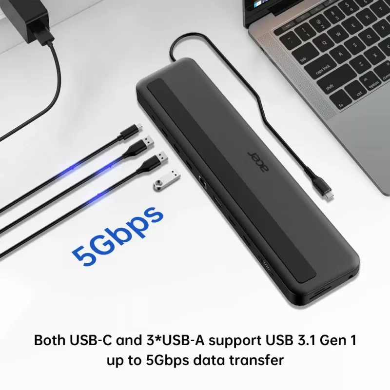 Acer 13-in-1 Type-C minidock bedraad USB 3.2 Gen 1 zwart
