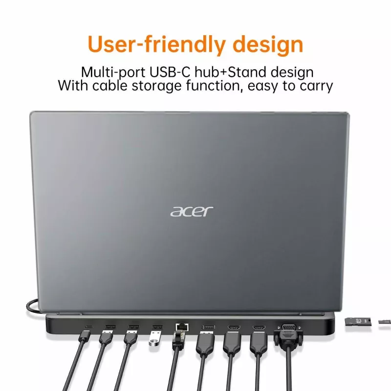 Acer 13-in-1 Type-C minidock bedraad USB 3.2 Gen 1 zwart