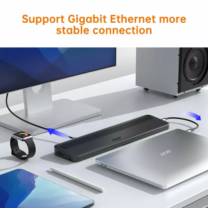 Acer 13-in-1 Type-C minidock bedraad USB 3.2 Gen 1 zwart