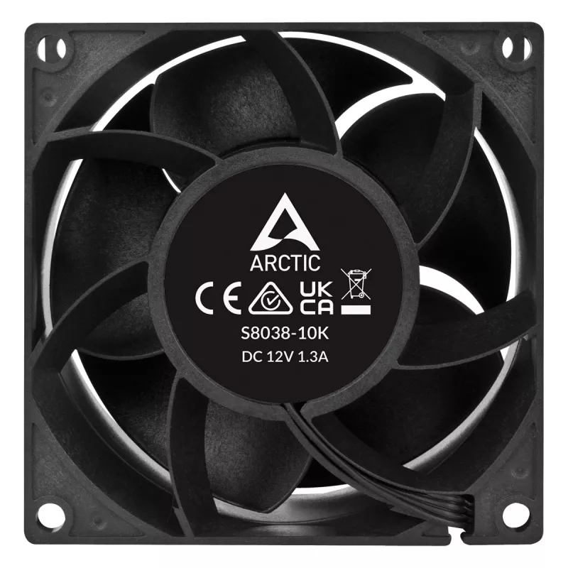 ARCTIC S8038-10K - 80 mm serverventilator, ventilator, 8 cm, 173,3 m³/u, zwart