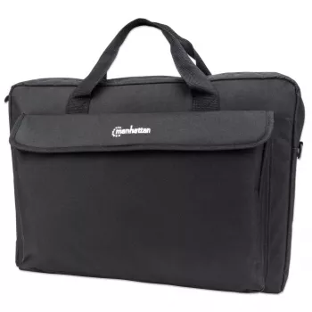 Manhattan London Laptoptas 17,3 inch, Toploader, zwart, LOW COST, vak voor accessoires, schouderband (afneembaar), notebooktas, drie jaar garantie