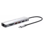 Manhattan USB-C Dock/Hub met kaartlezer, aansluitingen (x5): Ethernet, HDMI, USB-A (x2) en USB-C, met Power Delivery (PD) 100 W – vereist externe USB-C-oplader (niet meegeleverd). USB-gevoed (geen externe voeding nodig) wanneer PD niet wordt gebruikt