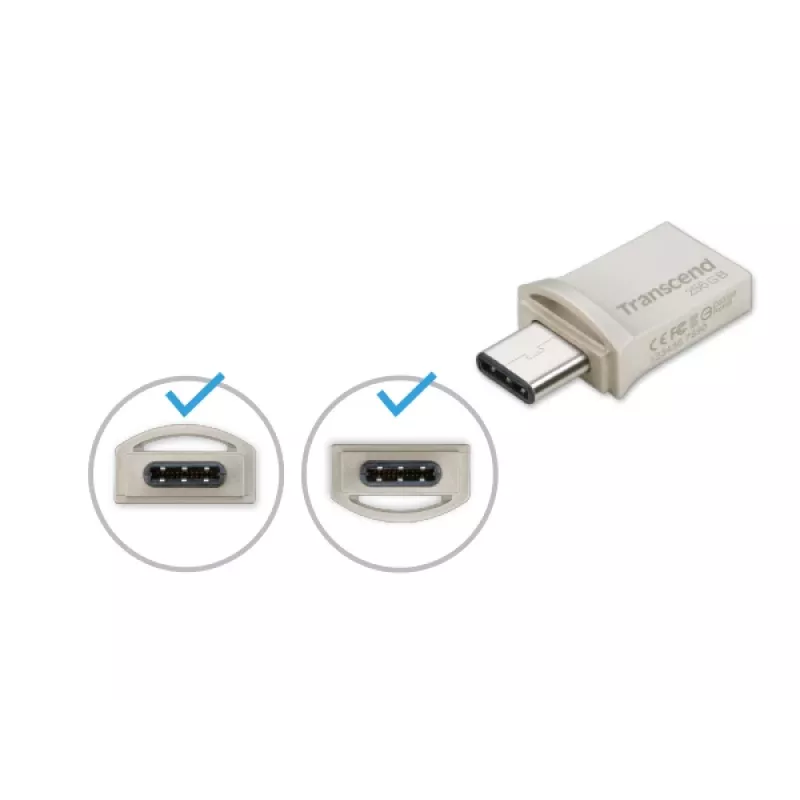 TRANSCEND JetFlash 890 - 256GB USB-stick - USB 3.1 / Type-C