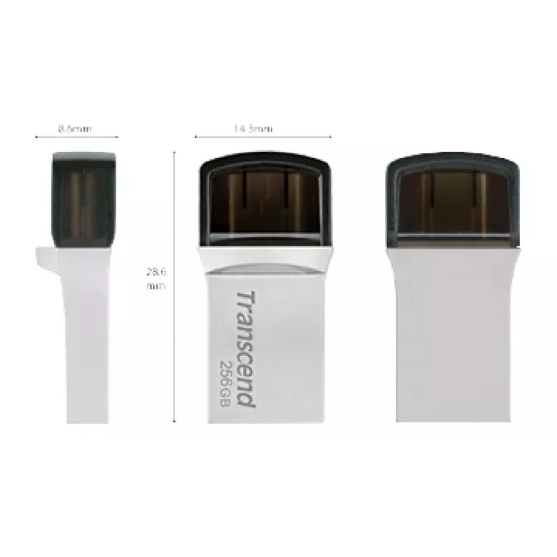 TRANSCEND JetFlash 890 - 256GB USB-stick - USB 3.1 / Type-C