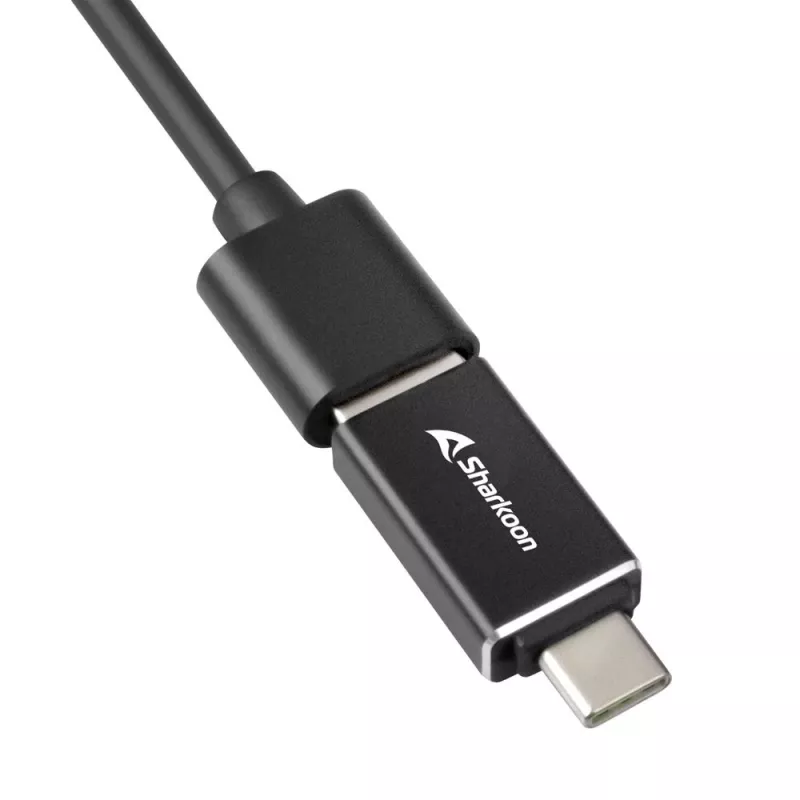 SHARKOON USB-hub - 3-poorts USB 3.2 Gen 1 aluminium + ethernet zwart