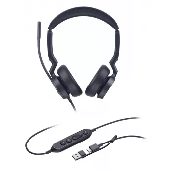 Yealink UH46 Dual Teams USB-C/A headset, bedraad, 20 - 20000 Hz, kantoor/callcenter, 166 g, headset, zwart