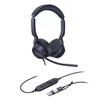 Yealink UH46 Dual Teams USB-C/A headset, bedraad, 20 - 20000 Hz, kantoor/callcenter, 166 g, headset, zwart