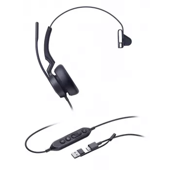 Yealink UH46 Mono Teams USB-C/A headset, bedraad, 20 - 20000 Hz, kantoor/callcenter, 127 g, headset, zwart