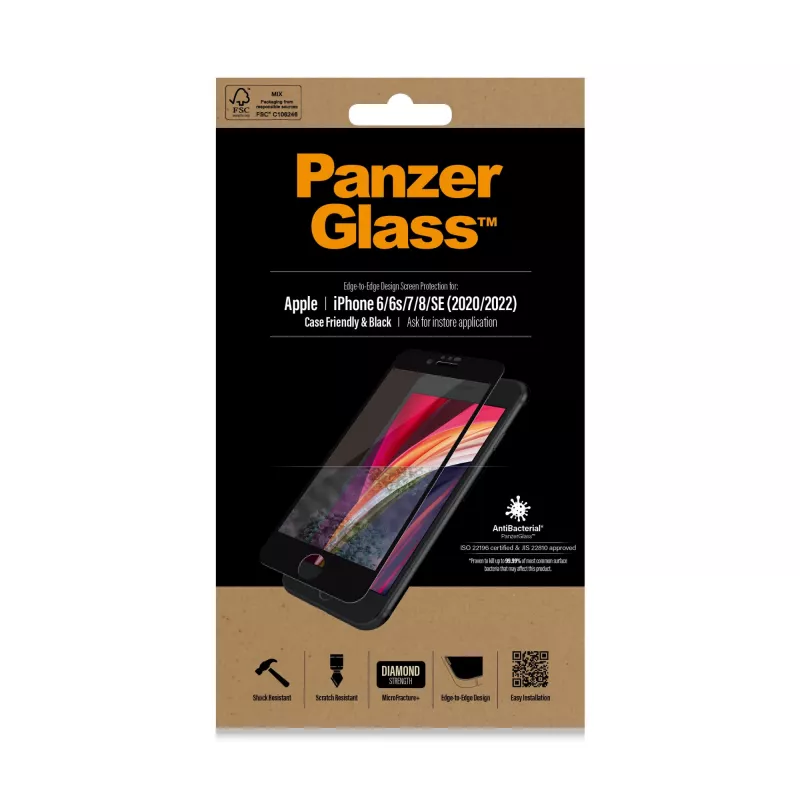 PanzerGlass® beeldschermbescherming iPhone 8 | 7 | 6s | 6 | SE (2020/2022) | Edge-to-Edge