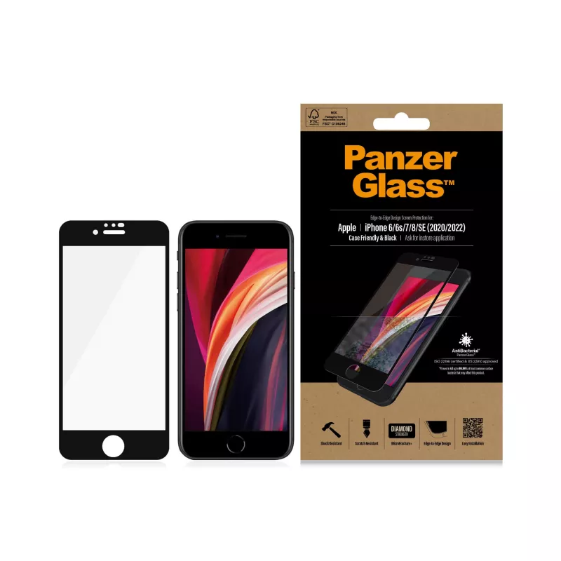 PanzerGlass® beeldschermbescherming iPhone 8 | 7 | 6s | 6 | SE (2020/2022) | Edge-to-Edge