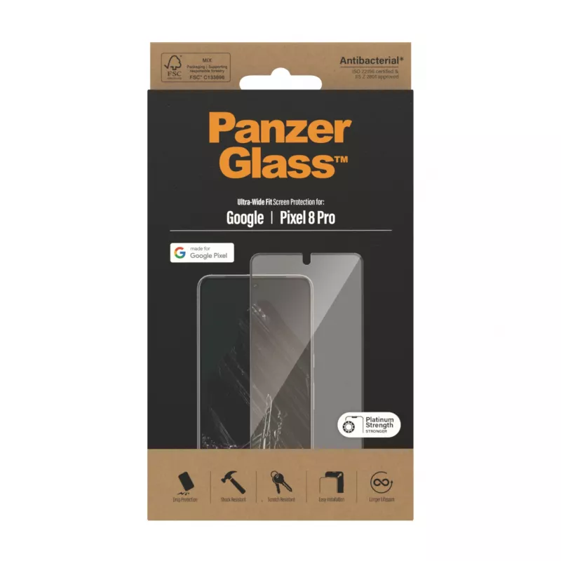 PanzerGlass® beeldschermbescherming Google Pixel 8 Pro | Ultra-Wide Fit