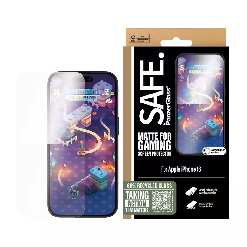PanzerGlass SAFE. by ® gaming beeldschermfolie iPhone 16 | 15 | Ultra-Wide Fit