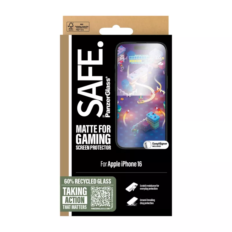 PanzerGlass SAFE. by ® gaming beeldschermfolie iPhone 16 | 15 | Ultra-Wide Fit