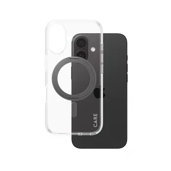 PanzerGlass CARE™ by ® hoesje transparant met zwarte kickstand & MagSafe iPhone 16