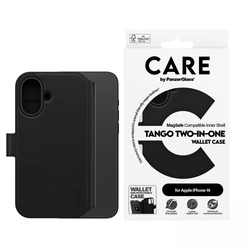 PanzerGlass CARE™ by ® Tango 2-in-1 wallet case met MagSafe iPhone 16