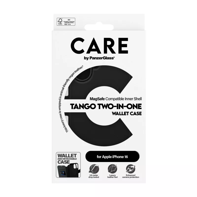 PanzerGlass CARE™ by ® Tango 2-in-1 wallet case met MagSafe iPhone 16