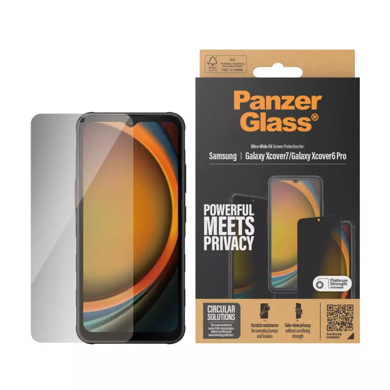 PanzerGlass ® privacy screenprotector Samsung Galaxy Xcover7 Pro | Xcover7 | Xcover6 Pro | Ultra-Wide Fit