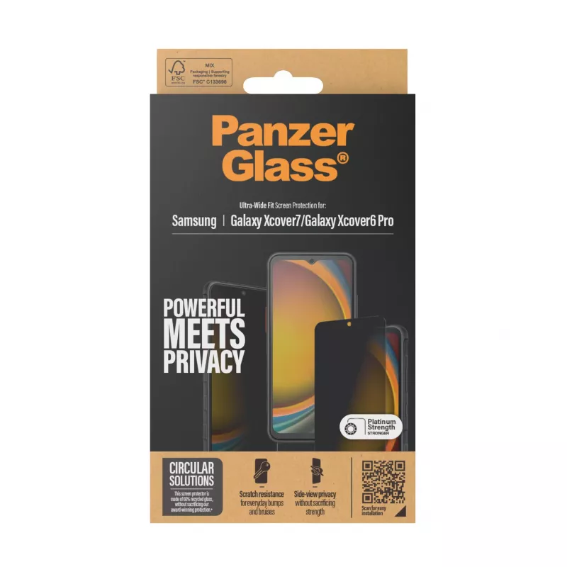 PanzerGlass ® privacy screenprotector Samsung Galaxy Xcover7 Pro | Xcover7 | Xcover6 Pro | Ultra-Wide Fit