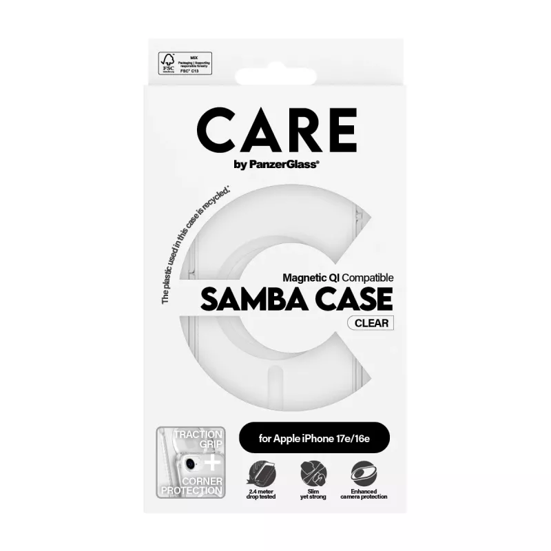 PanzerGlass CARE™ by ® Samba hoesje transparant met wit Qi-compatibel iPhone 17e | 16e