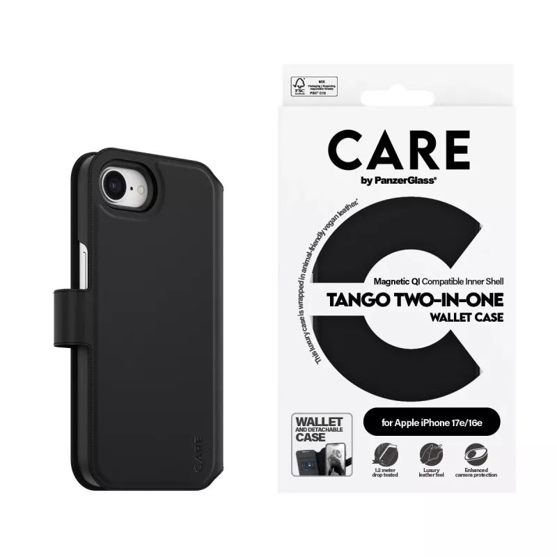 PanzerGlass CARE™ by ® Tango 2-in-1 wallet case met Qi iPhone 17e | 16e